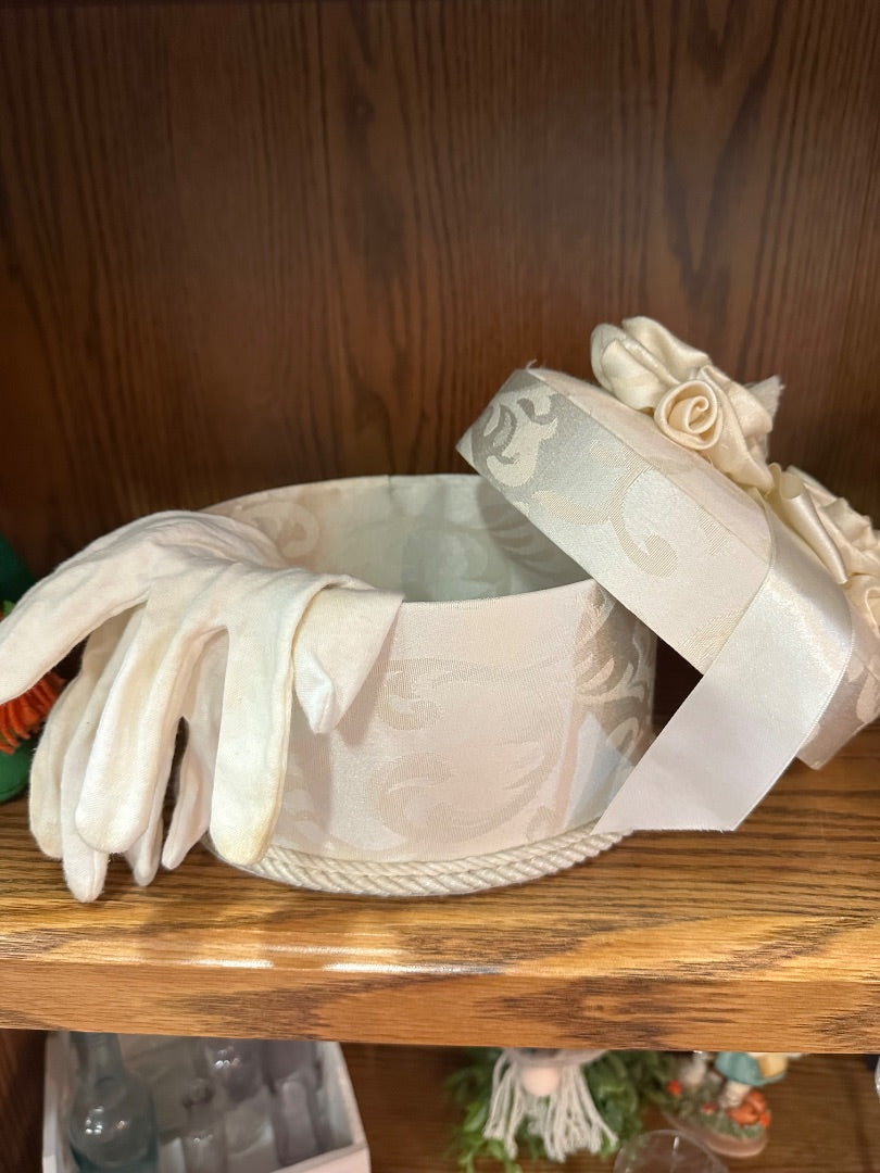 White Cushioned Floral Box