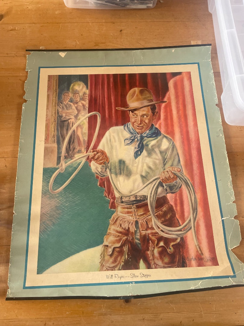 Vintage Will Rogers poster (as-is)