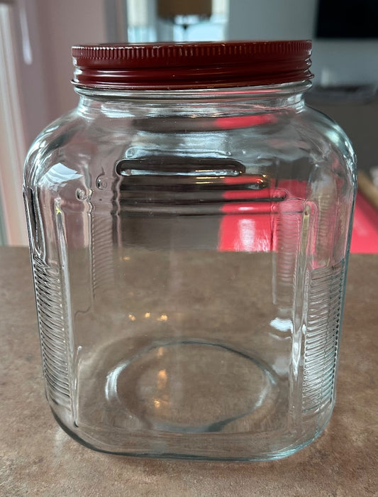 Faux vintage glass canister, Medium
