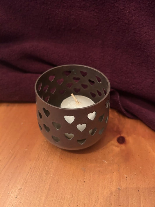Brass Heart Votive Candle Holder