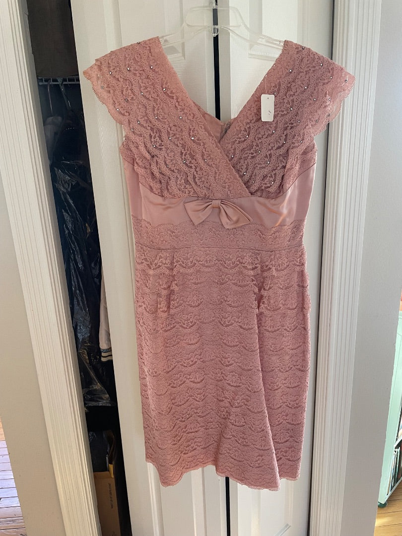 Vintage 1950s pink lace dress