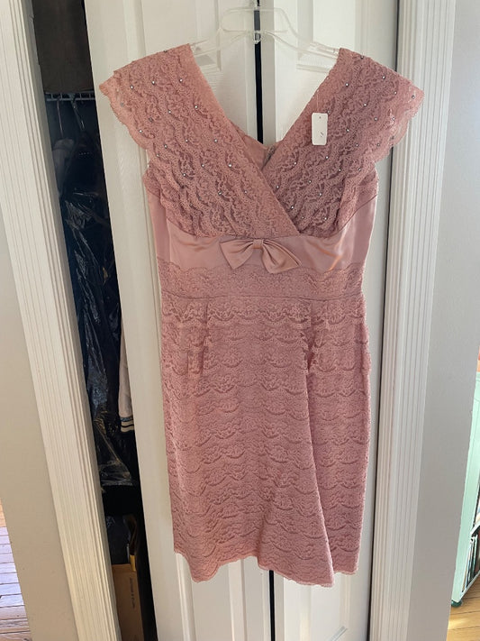 Vintage 1950s pink lace dress