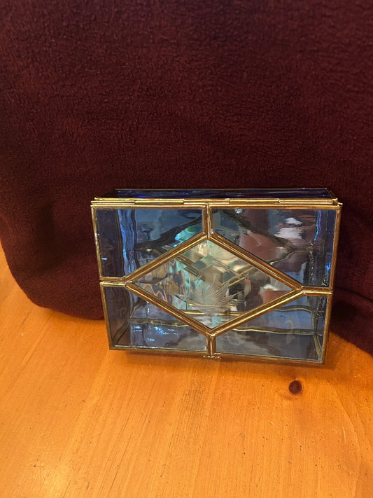 Etched Glass Trinket Box