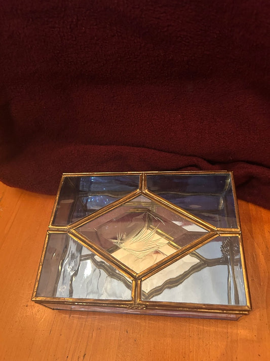 Etched Glass Trinket Box