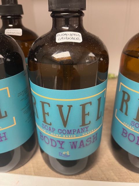 Brown/Blue Revel Soap Company Eucalyptus Lavender Body Wash, 3x3x8