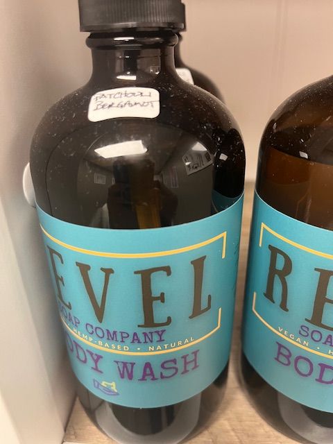 Brown/Blue Revel Soap Company Patchouli Bergamot Body Wash, 3x3x8