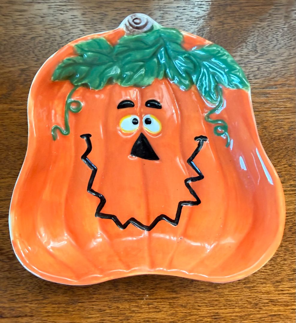 Vintage Ceramic Pumpkin Plate
