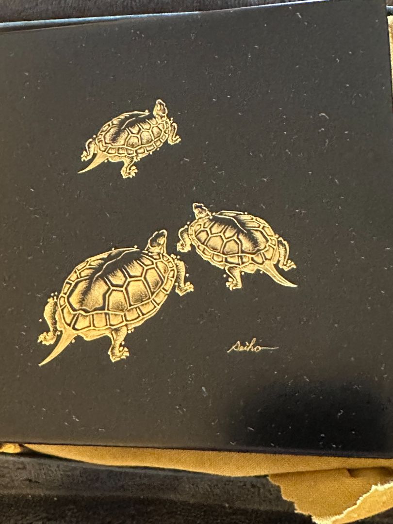 10 Wajima Lacquerware Turtle Coasters Shibagaki Zensuke, 10 x 5 x 4
