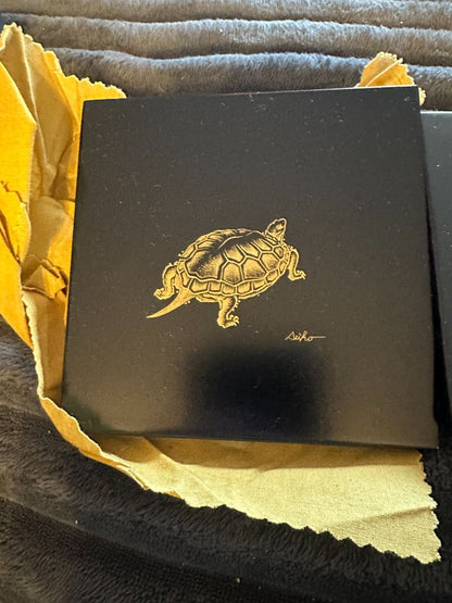 10 Wajima Lacquerware Turtle Coasters Shibagaki Zensuke, 10 x 5 x 4