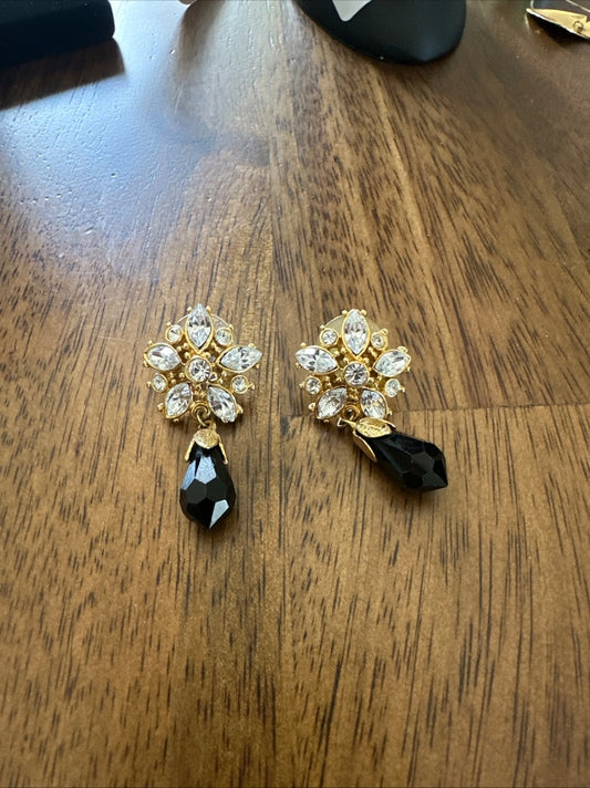 Monet rhinestone dangle earrings