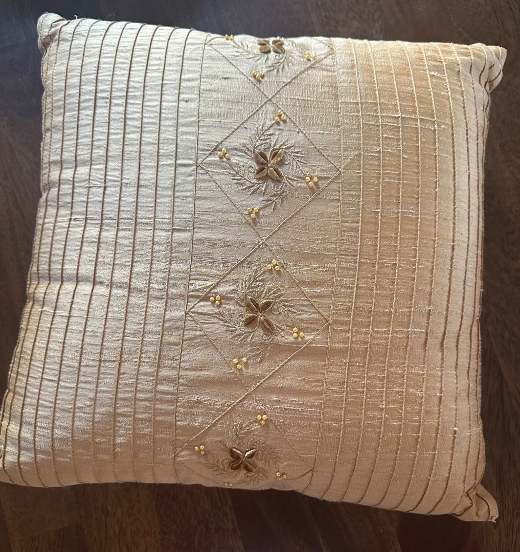 Gold Embellished Accent Pillow