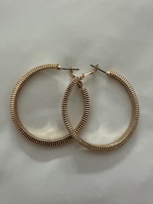Gold plated thick hoop earrings