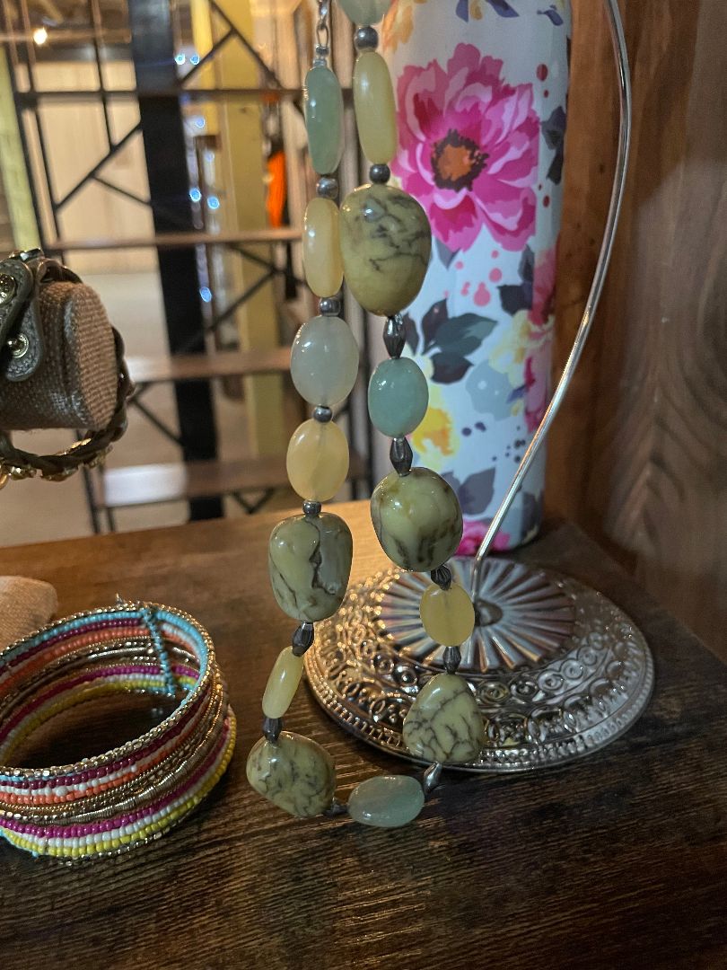 Green & brown Stone Necklace