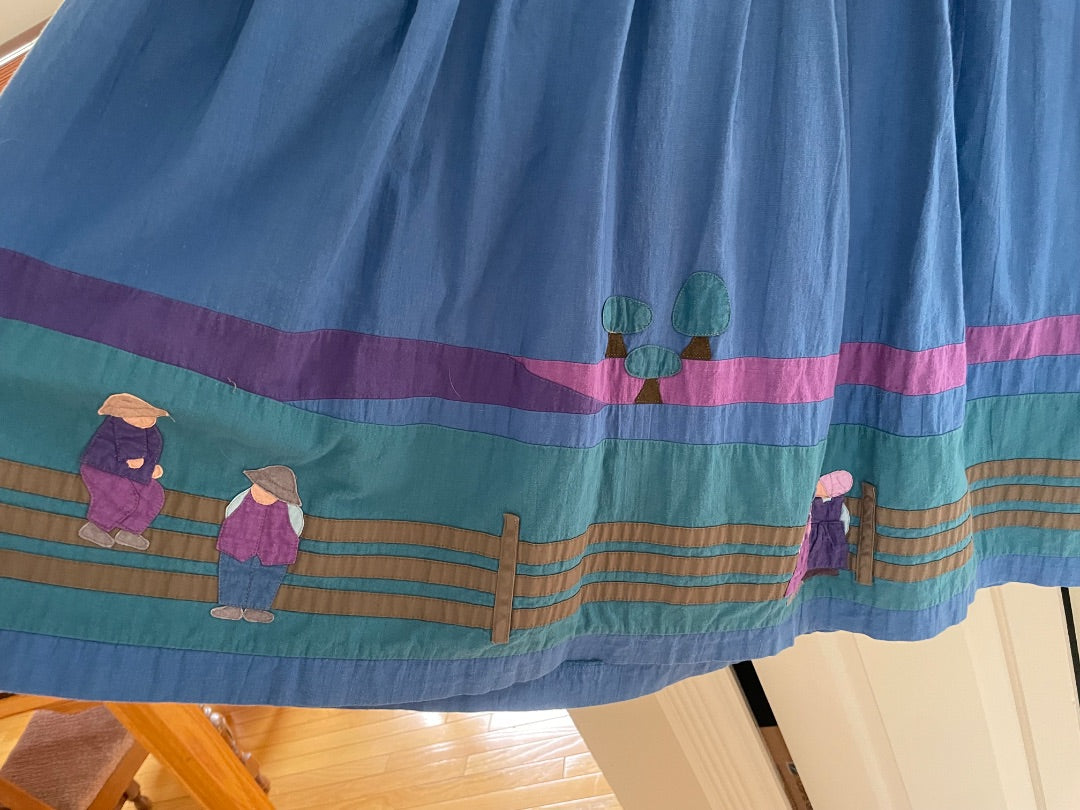 Vintage patch pattern skirt, L/XL