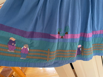 Vintage patch pattern skirt, L/XL