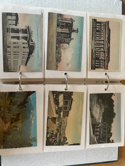 Album of vintage travel postcards