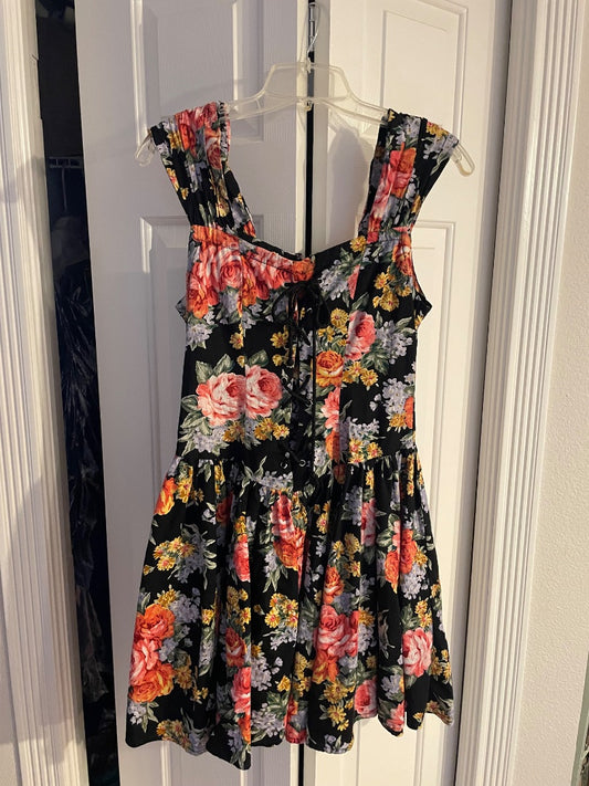 Vintage 90s floral dress with corset front