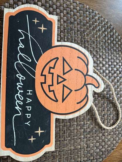 Halloween decor wooden signs