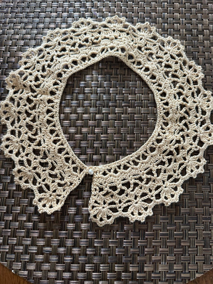 Antique vintage, crocheted, hat, and dress collar, One size fits all