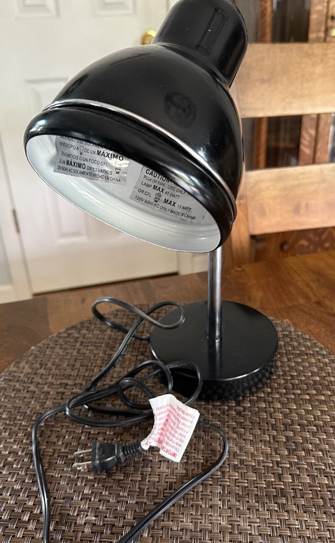 Black nightstand or desk lamp, Student style