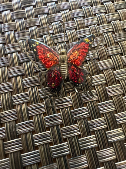 Vintage glass, butterfly brooch or Pin