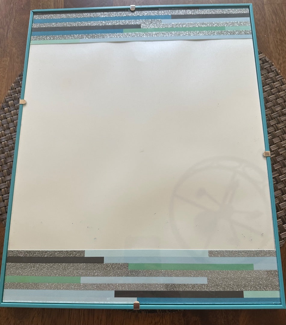 Picture frame with colorful backing paper 15 x 12