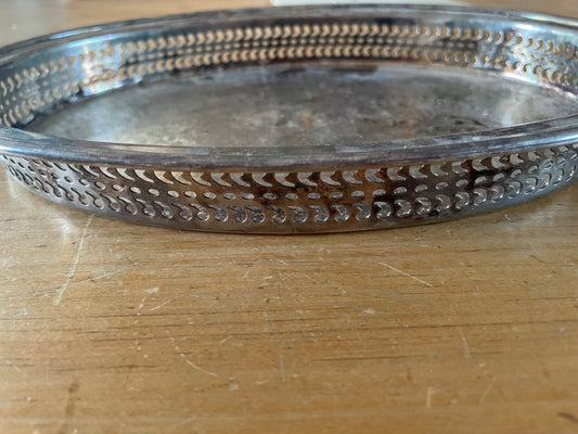 Vintage silver-plated etched tray