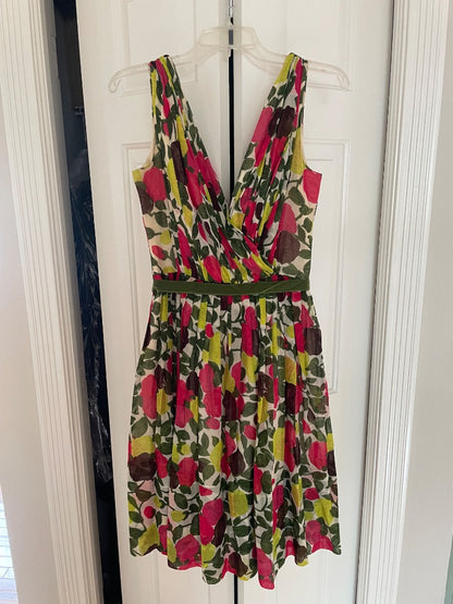 1950s rose print gauzy sundress, S
