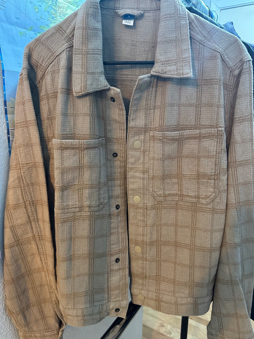 New-Beige Jacket Snap Front Jacket