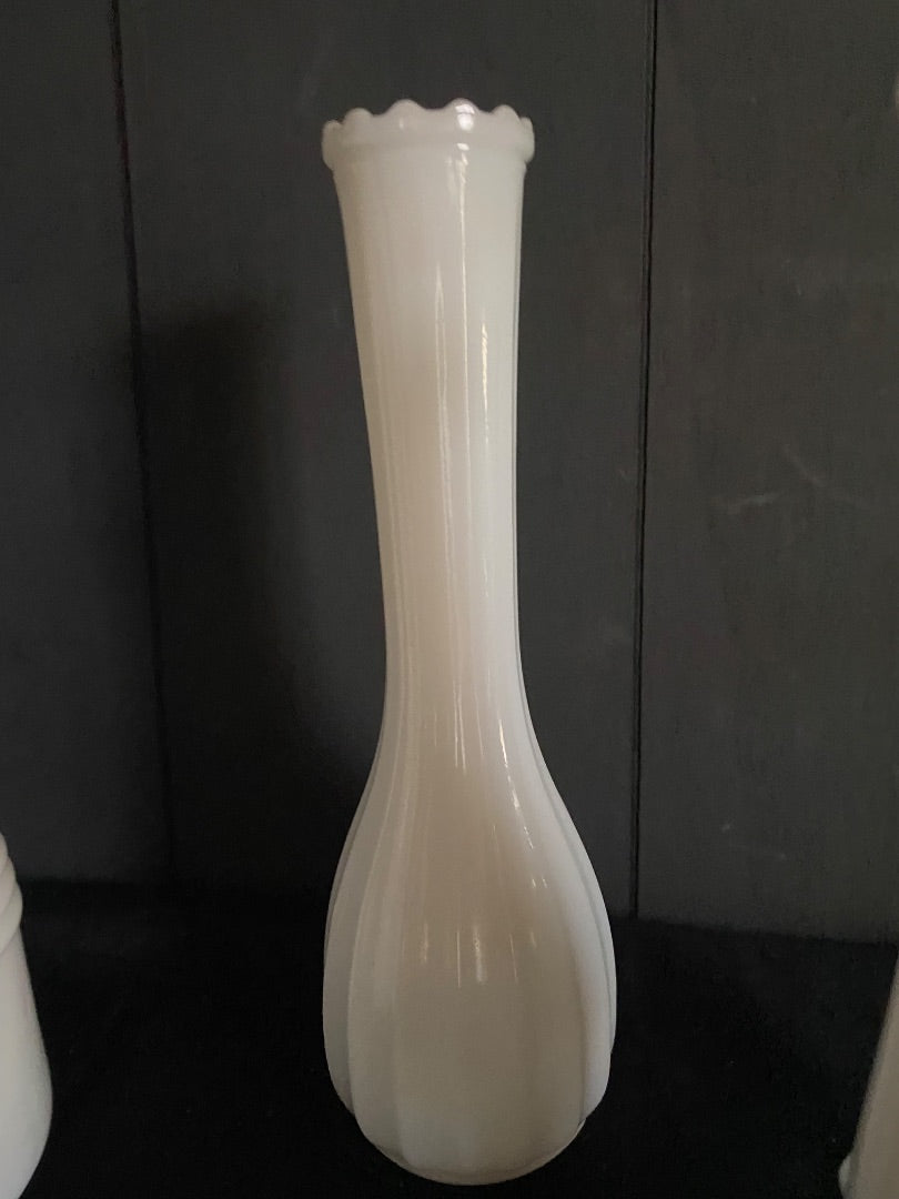white Carr Lowry Carr-Lowry Ribbed Vase, 8.5