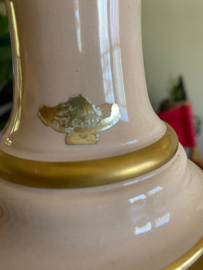 Pink Italy Gold Embellished Lamps, 17”