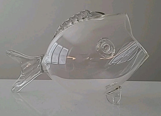Clear Blenko Blenko Fish Vase, 13.5”