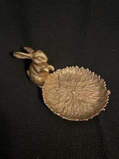 Brass Bunny Trinket Dish