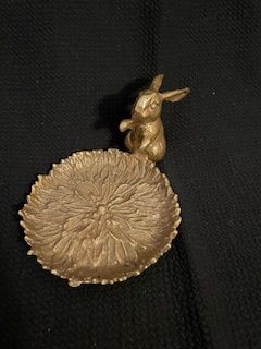 Brass Bunny Trinket Dish