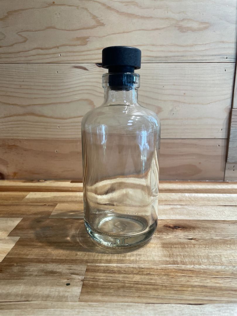 Clear w/Black Cork  Bottle w/Cork, 3" (w) x 7 1/2" (t)