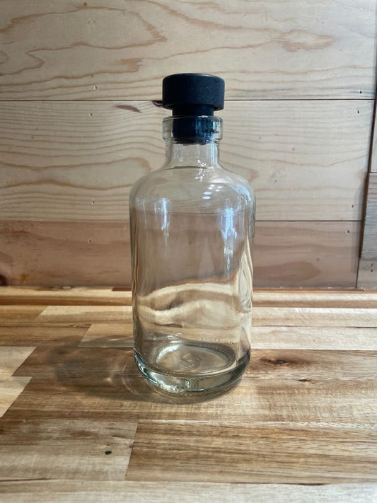 Clear w/Black Cork  Bottle w/Cork, 3" (w) x 7 1/2" (t)