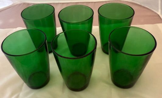Green Anchor Hocking Forest green 9 oz glasses, 9 oz