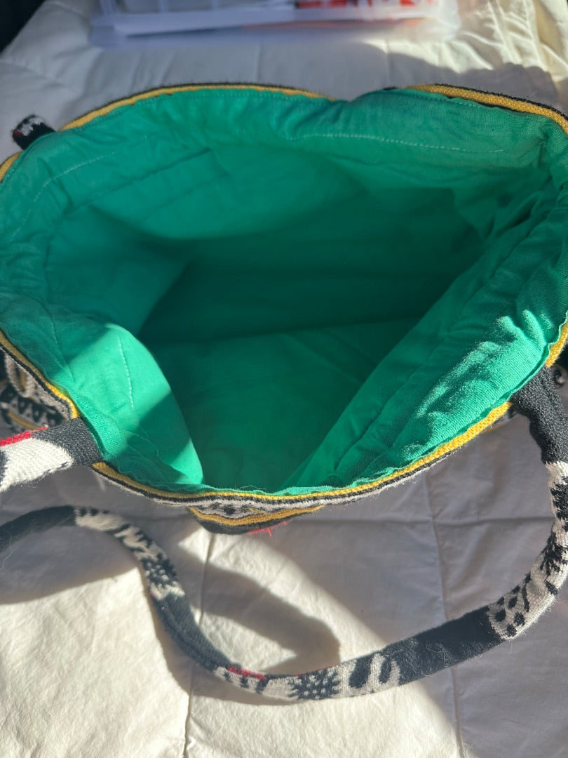 Portuguese wool bag rooster pattern