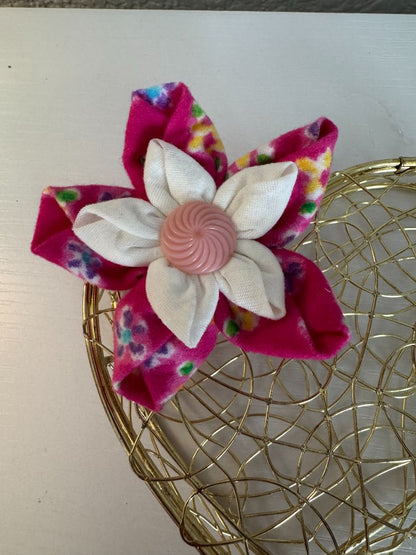 Gold, pink, purple and white  Upcycled Wire Basket, 5"
