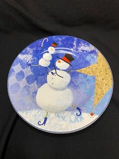 4pc Snowman Plates