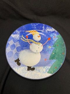 4pc Snowman Plates