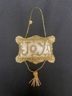 Vtg Joy Ornament
