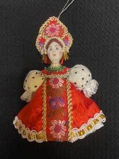 Vtg Russian Doll Red