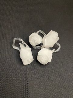 Four (4) White Rose Nap Rings