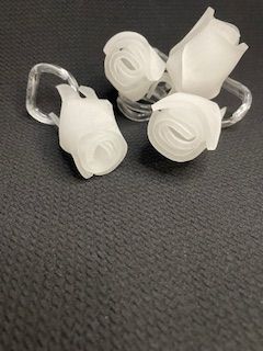 Four (4) White Rose Nap Rings