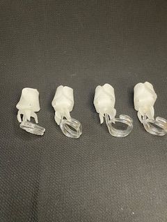 Four (4) White Rose Nap Rings