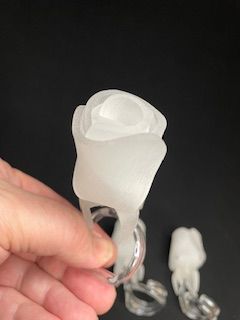 Four (4) White Rose Nap Rings