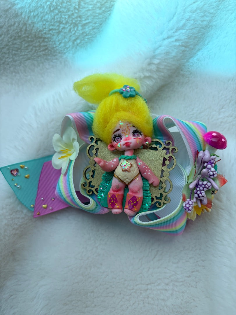 Deluxe Ooak clay doll bow