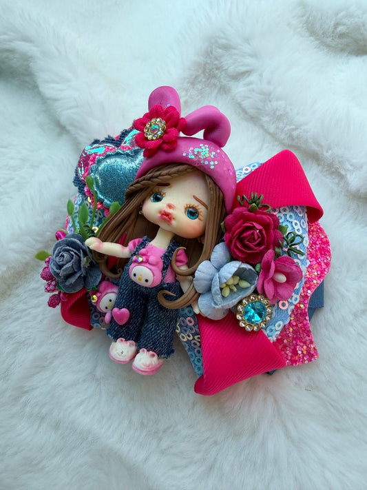 Deluxe Ooak clay doll bow