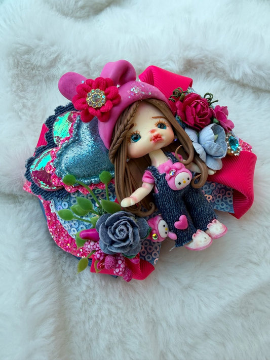 Deluxe Ooak clay doll bow